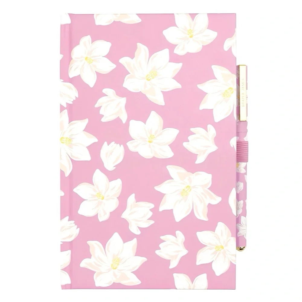 Draper James Hardcover Lined Paper Pink Magnolia Journal with Pen New With Tags